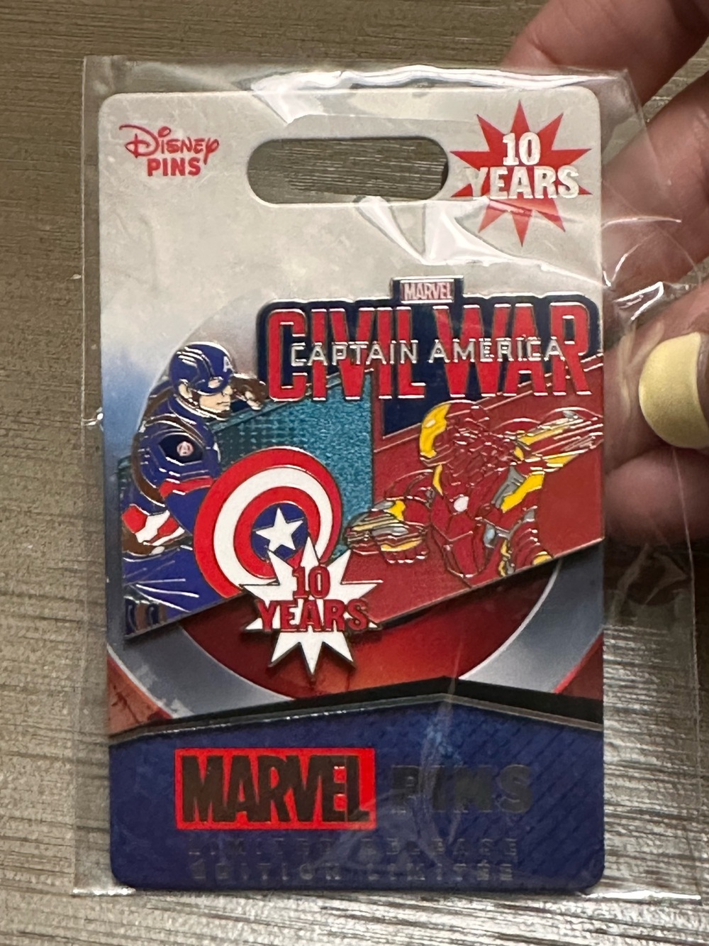 Disney Parks 2026 Marvel Captain America Civil War 10th Anniversary LE Pin NWT